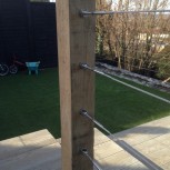 Balustrade Wires Fixed to Timber Post